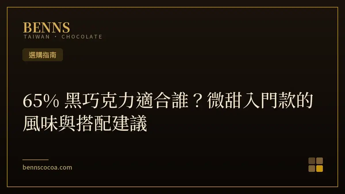 65% 黑巧克力適合誰？微甜入門款的風味與搭配建議