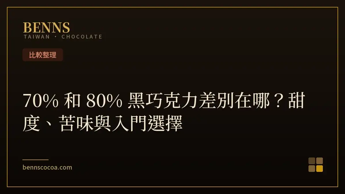 70% 和 80% 黑巧克力差別在哪？甜度、苦味與入門選擇