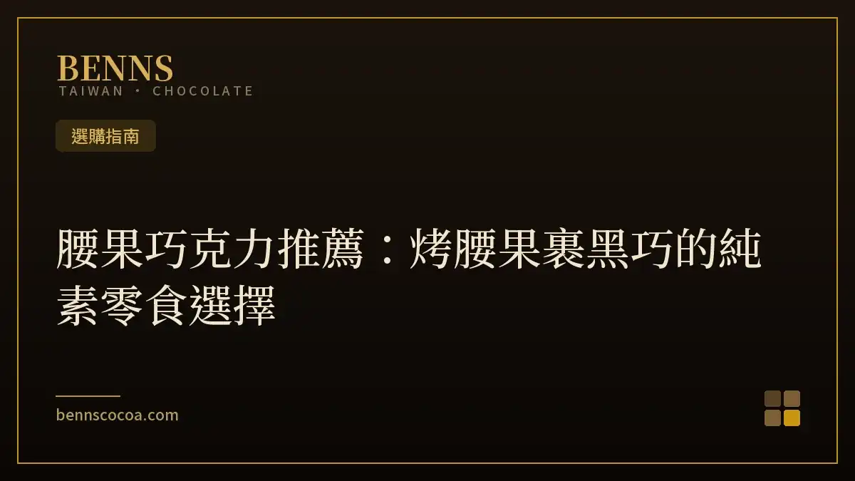 腰果巧克力推薦：烤腰果裹黑巧的純素零食選擇