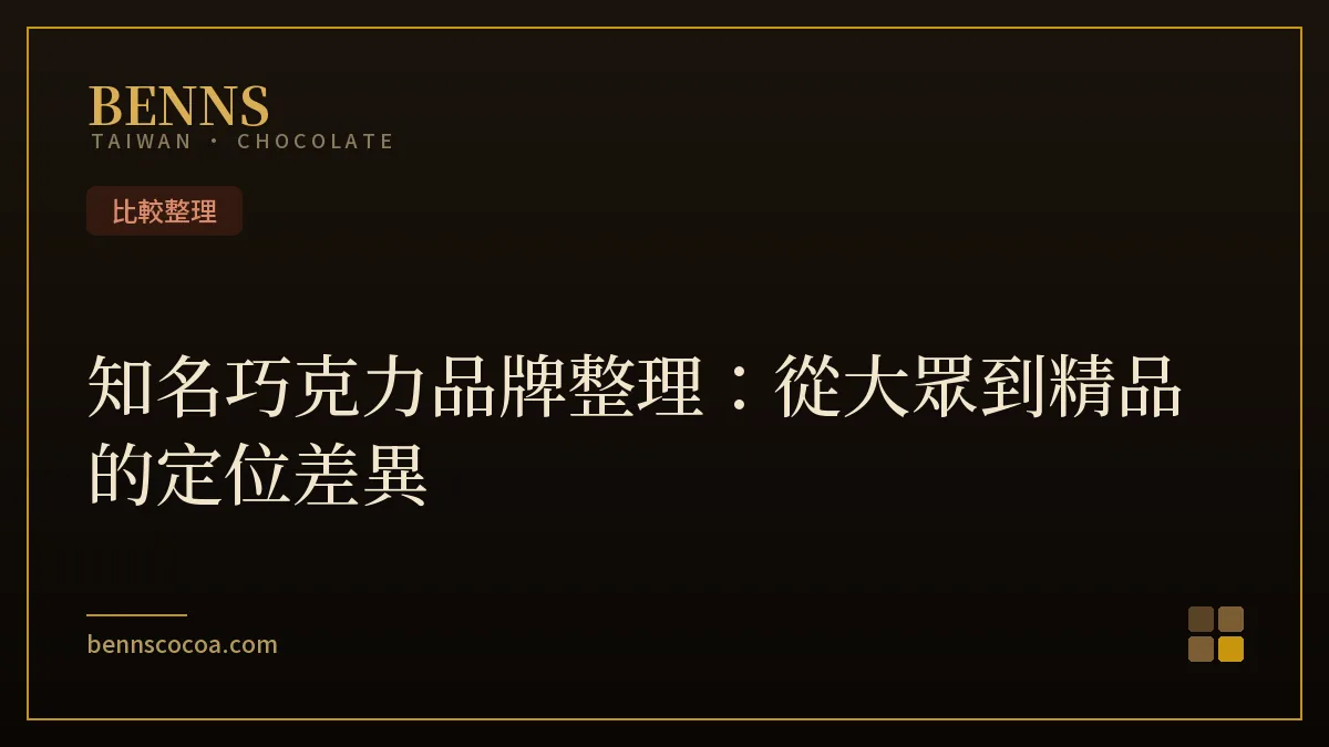 知名巧克力品牌定位整理，從大眾零食到精品職人的差異