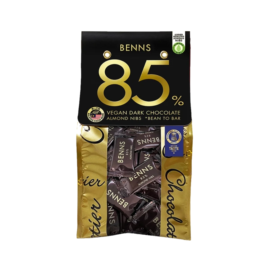 BENNS 85% 杏仁碎純素黑巧克力高可可片狀商品